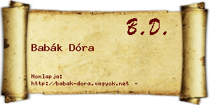 Babák Dóra névjegykártya